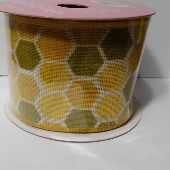 6 Rolls Wired Ribbon Honeycomb 1.5" & 2.5"